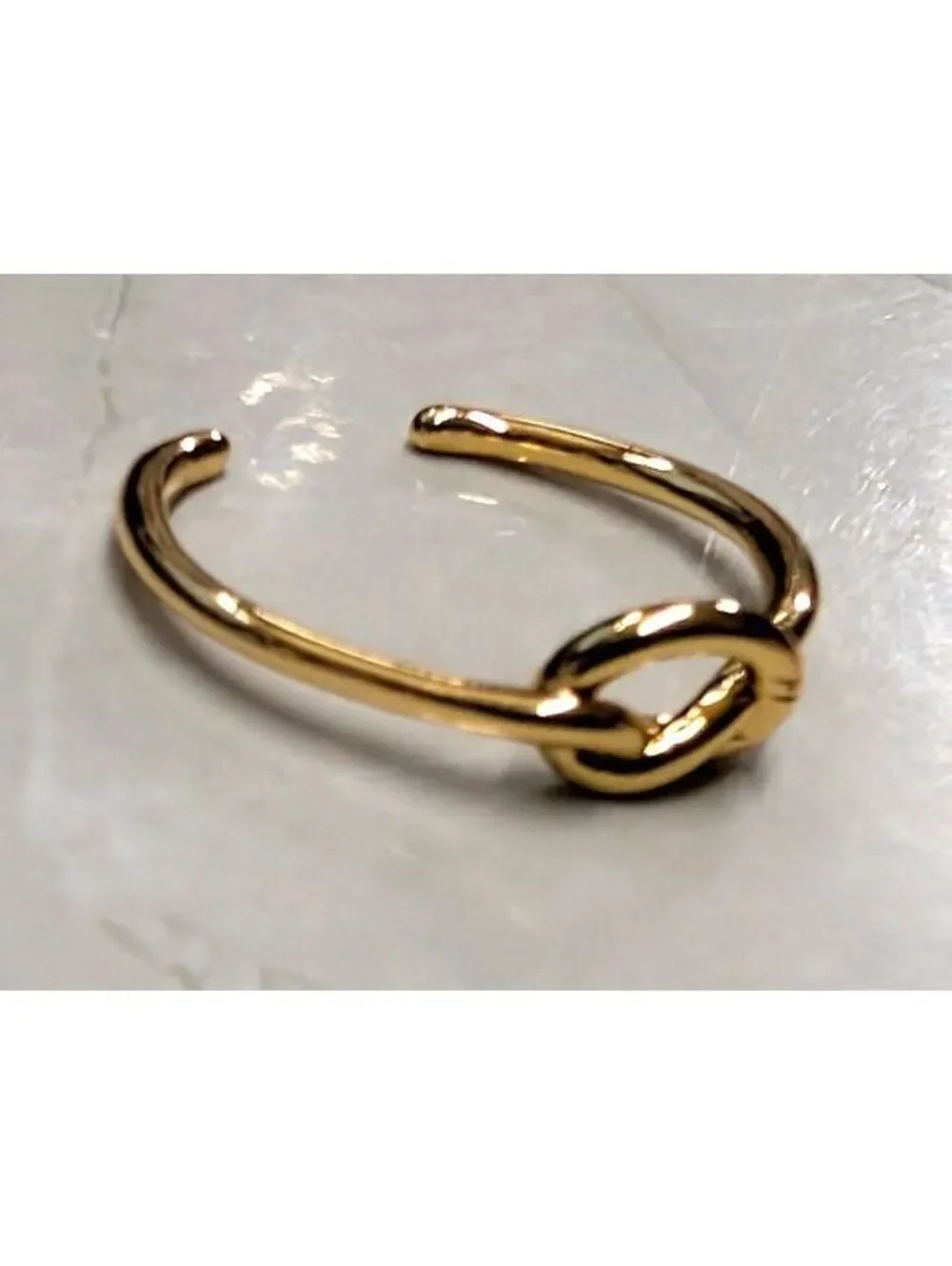 New 14K Gold Filled GF Knot Cuff Ring Size 4 Open Band Finger Toe Midi Kiddie